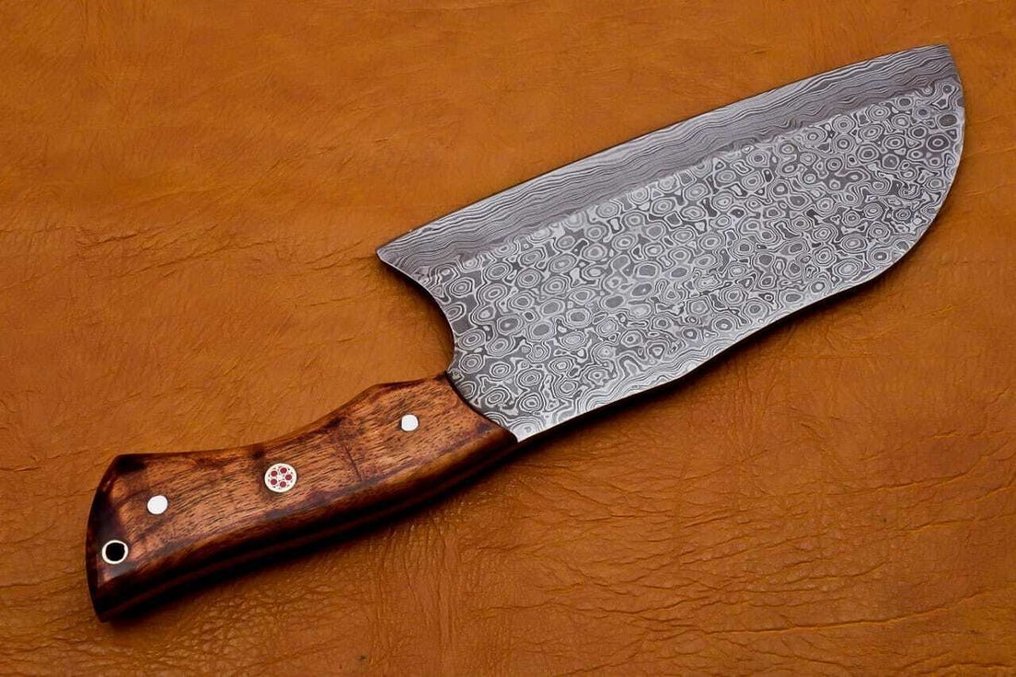 Chef Knife - 厨刀 - Kitchen knife set -  厨师刀 - 山羊皮, 蔷薇木 - 北美 - 手工塞尔维亚菜刀 #4.3