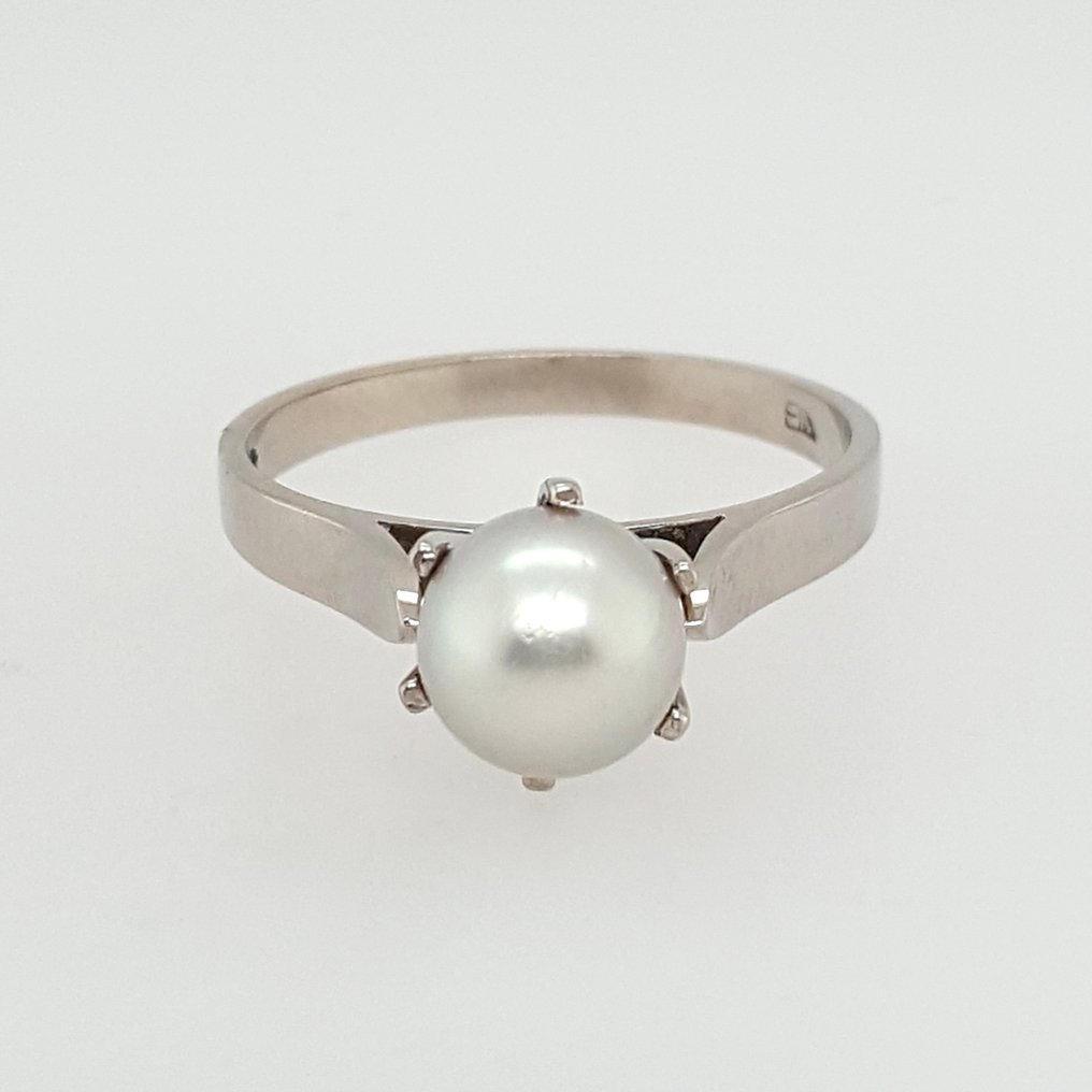 χωρίς τιμή ασφαλείας - Δαχτυλίδι - 14 καράτια Λευκός χρυσός Μαργαριτάρι #3.2
