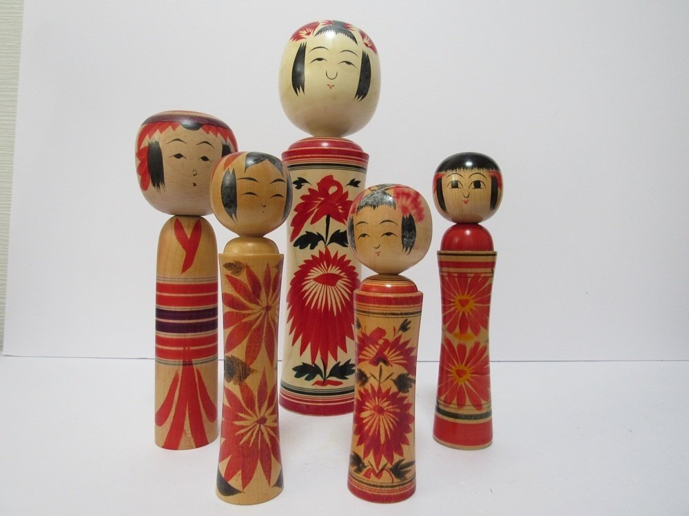 昭和1950传统复古木头娃娃。 - 木 - With inscription. - 日本 - 昭和年代(1926-1989) #1.0