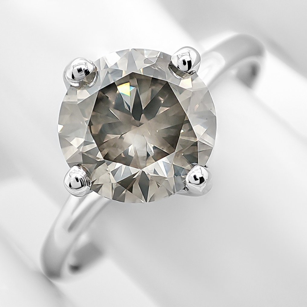 沒有保留價 - 戒指 - 14 克拉 白金 -  2.03ct. tw. 鉆石 (天然彩色) - IGI 证书 #1.0