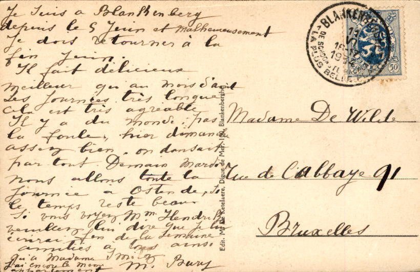 Βέλγιο - Βελγική Ακτή - Blankenberge Blankenberghe - Καρτ-ποστάλ (125) - 1900-1955 #1.0