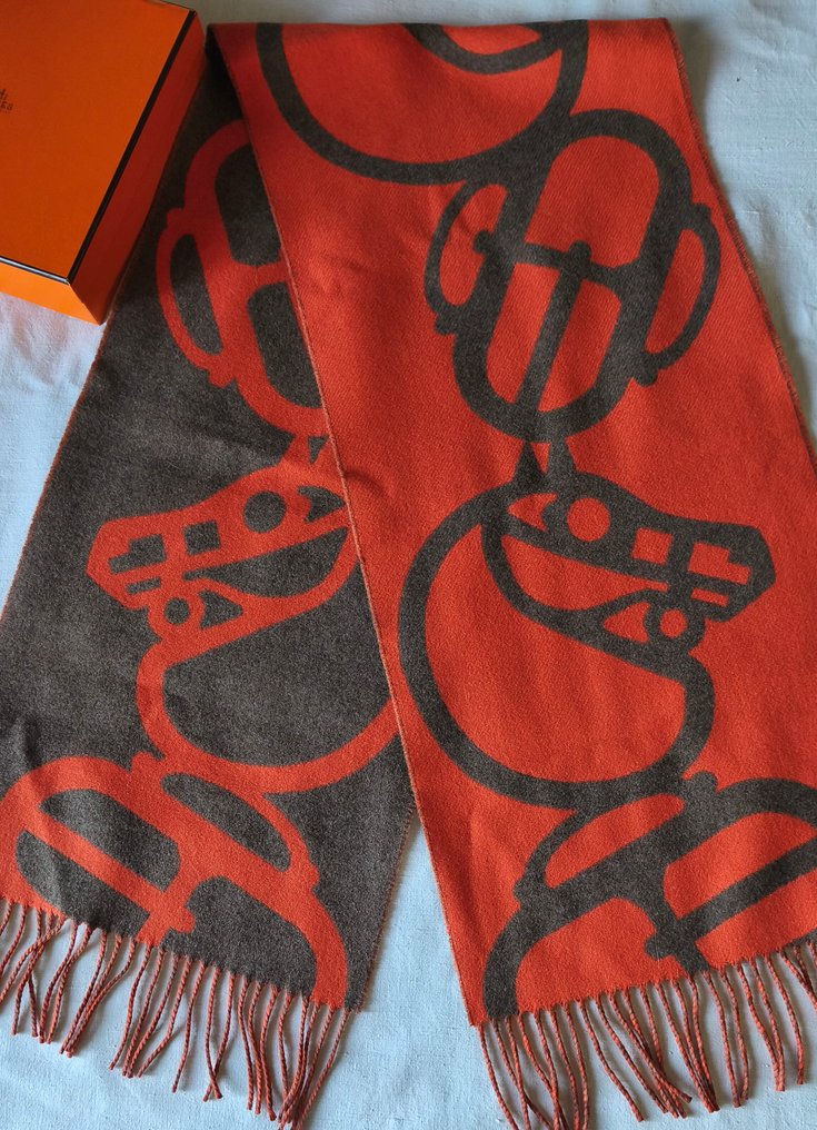 Hermès - ÉCHARPE FRANGÉE DOUBLE FACE EN CACHEMIRE - Écharpe #1.0