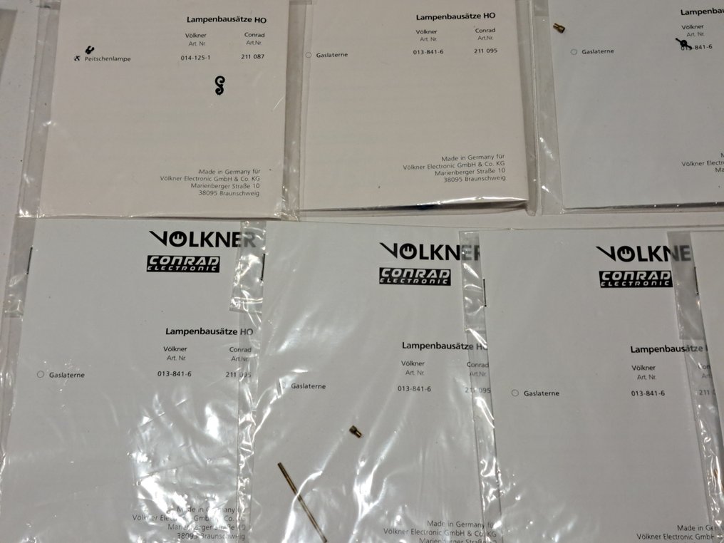 Völkner/Conrad H0 - 013-841-6/014-125-1/016-121-0 - Iluminare machetă tren (16) - 16 semne de construcție, lămpi arc și felinare cu gaz. #3.2