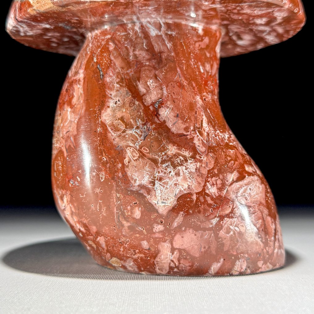 Χωρίς ελάχιστη τιμή - Χειροποίητο γλυπτό μανιταριού από κόκκινο τζάσπερ. Μοναδικό Ανάλεκτο Συλλέκτη - Ύψος: 15.5 cm - Πλάτος: 12 cm- 2300 g - (1) #3.2