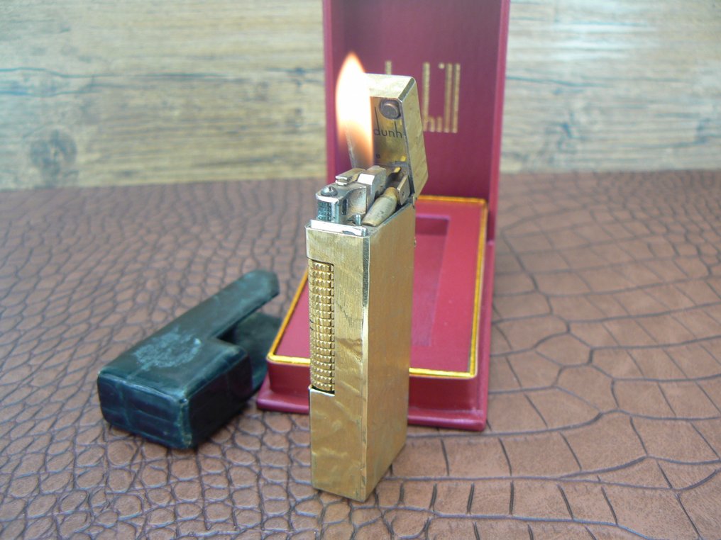 Dunhill - Rollagas with croco leather pouch - 袖珍打火機 - 鍍金 #2.1