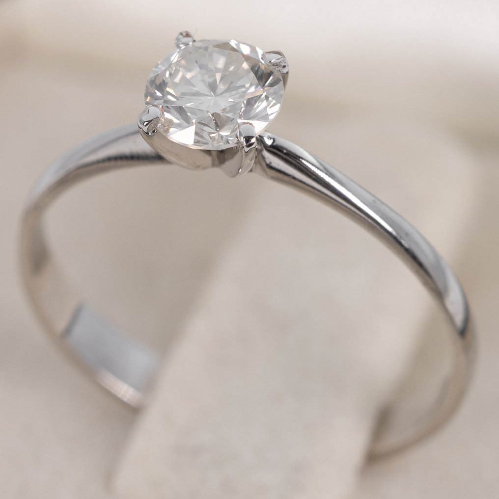 沒有保留價 - 戒指 - 14 克拉 白金 -  0.61ct. tw. 鉆石 (天然) - GWLab #1.0