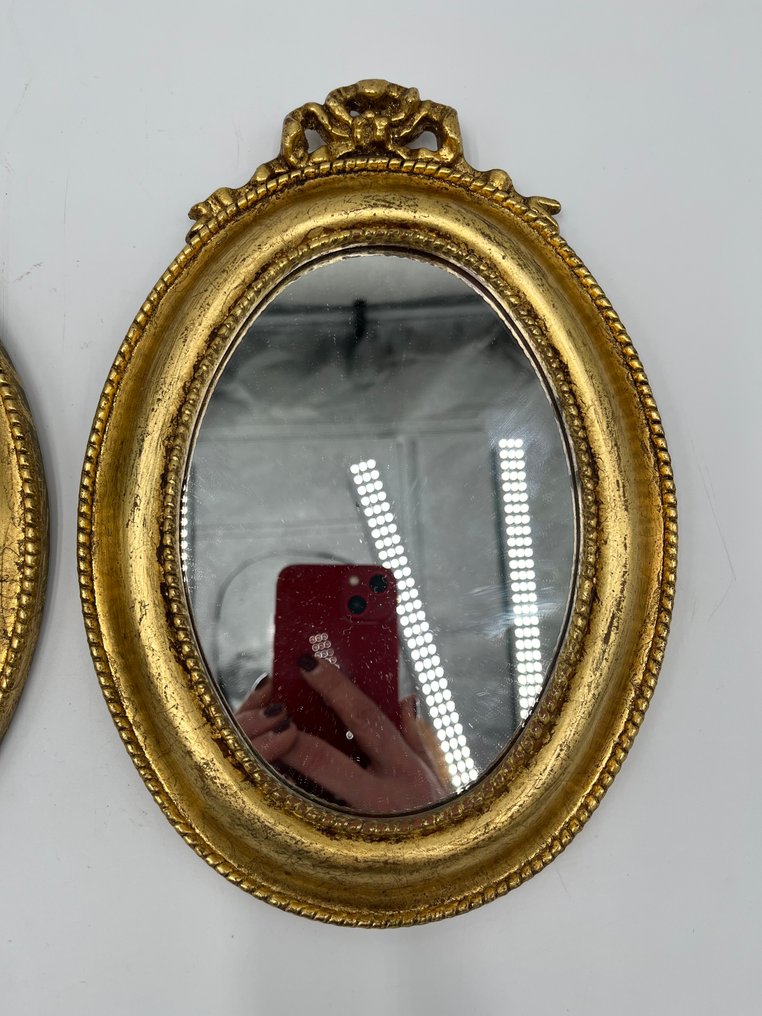 Ramme (2) - Træ - Par ovalformede spejle #3.2