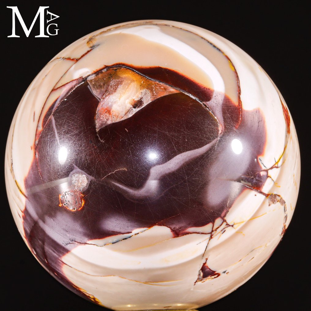 Υπέροχη σφαίρα Mookaite Υψηλής ποιότητας Mookaitr >Jasper - Σφαίρα Συλλέκτη - Ύψος: 116 mm - Πλάτος: 116 mm- 2084 g #3.2
