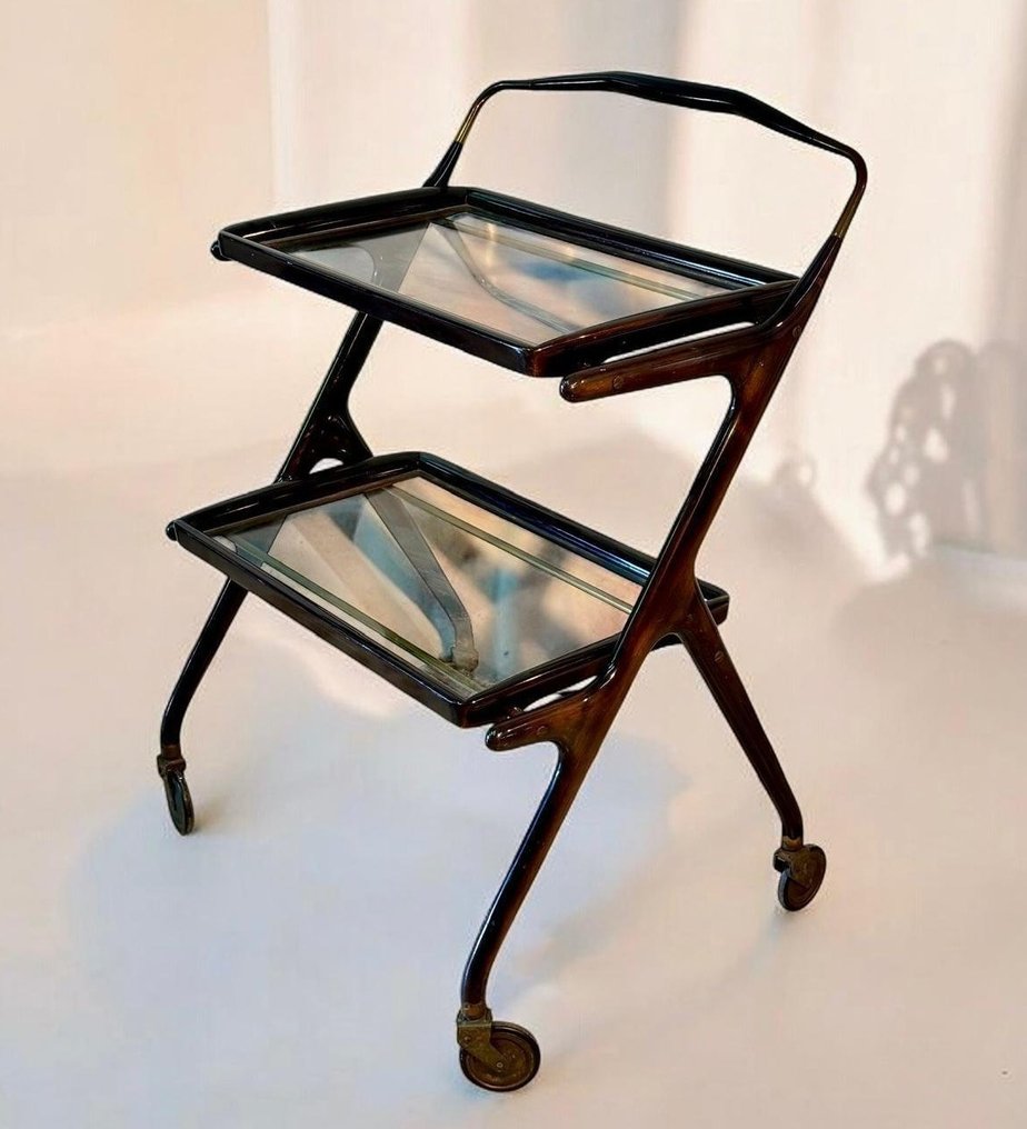 Chariot de service - Bois, Verre, Laiton #1.0