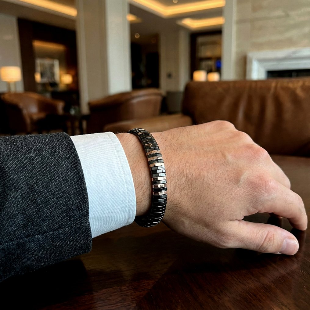 18K包金 - 钢, 玫瑰金 - 手镯 - 手工的 #3.2