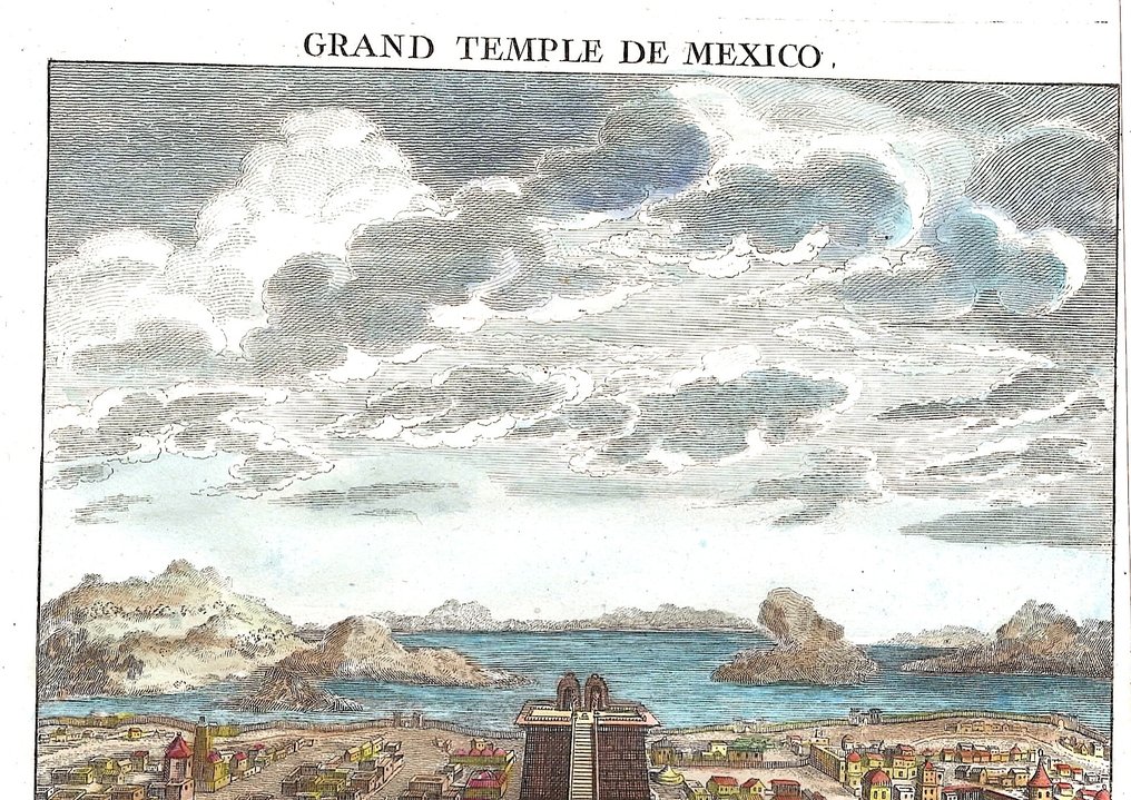 Mexico - Templo Mayor, Mexico City; N. Bellin - Grand Temple Mexico - 1751-1760 #1.0