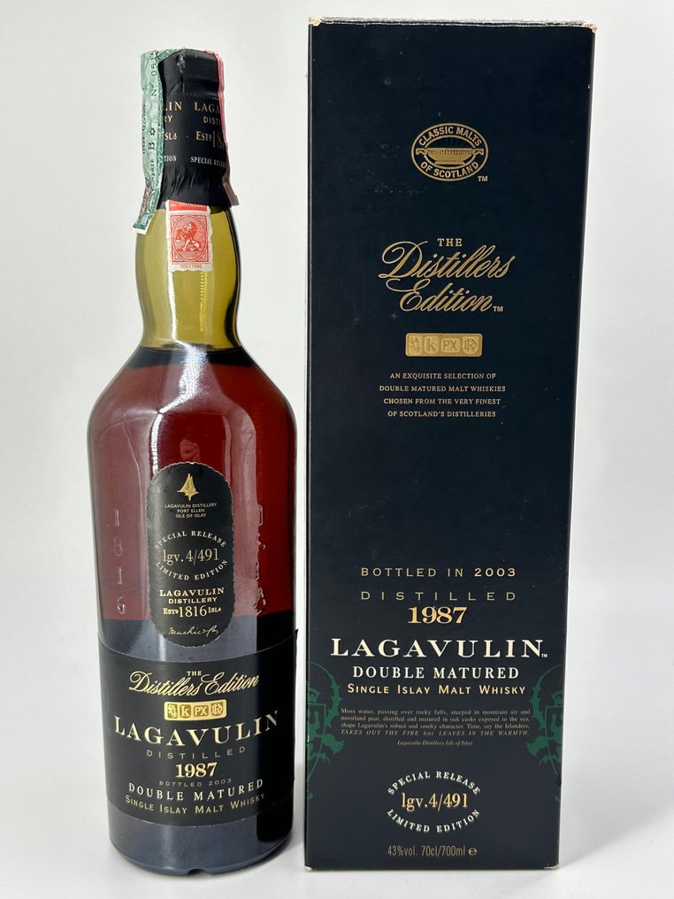Lagavulin 1987 Distillers Edition Double Matured lgv. 4/491  - b. 2003  - 70 cl #1.0