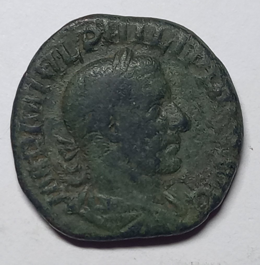 Roman Empire. Philip I (AD 244-249). Sestertius Rome - LAET FVNDATA  (No reserve price) #1.0