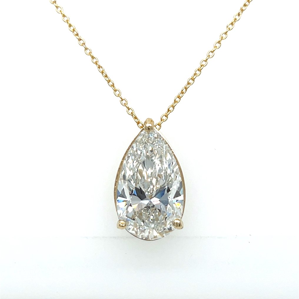 Κολιέ - 14 καράτια Κίτρινο χρυσό -  5.00ct. tw. Διαμάντι (Εργαστηριακής καλλιέργειας) #2.1