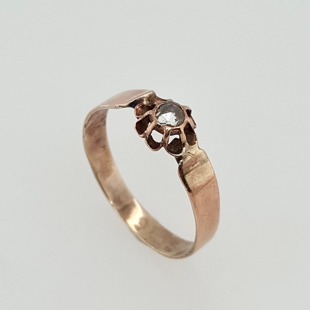 沒有保留價 - 戒指 - 14 克拉 玫瑰金 -  0.10ct. tw. 鉆石 (天然)  - Roosgeslepen Diamant #1.0