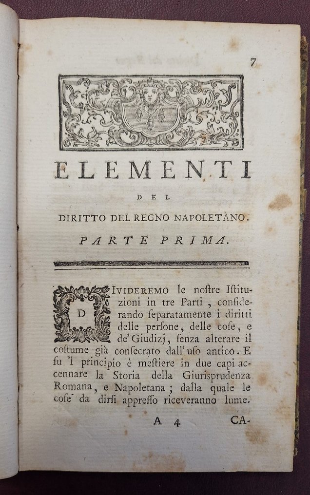 Niccolò Valletta - Elementi del diritto del regno Napoletano - 1776 #3.2