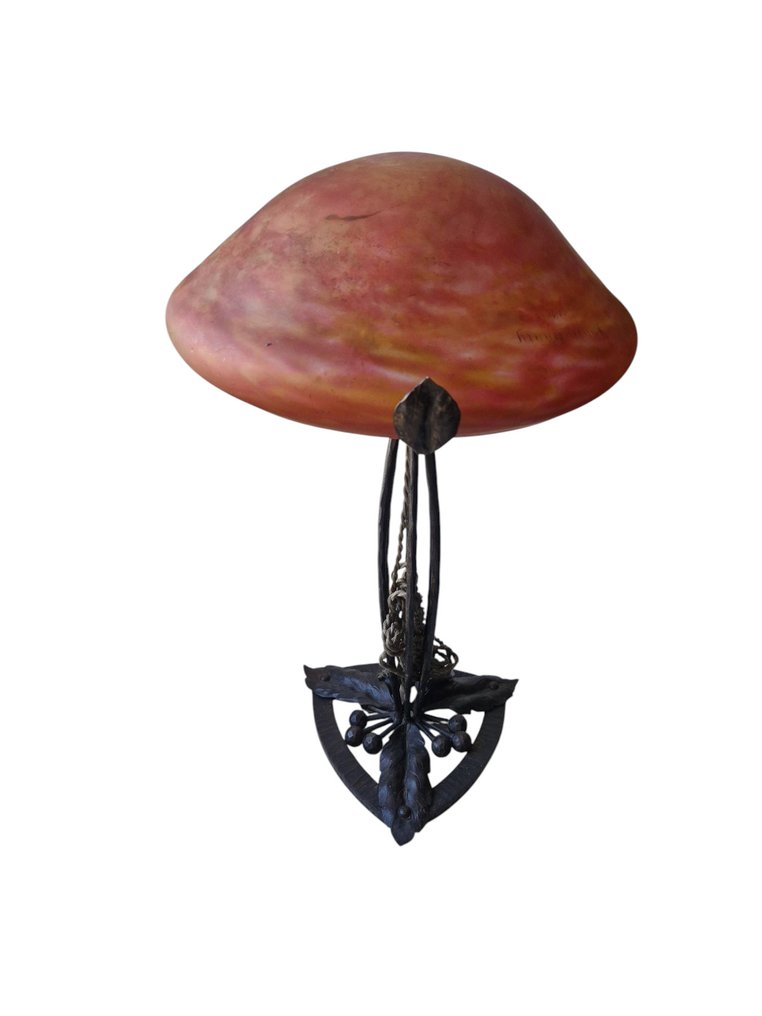 Daum Nancy - Edmond Gauthier - Lamp - Pâte de verre, Wrought iron #1.0