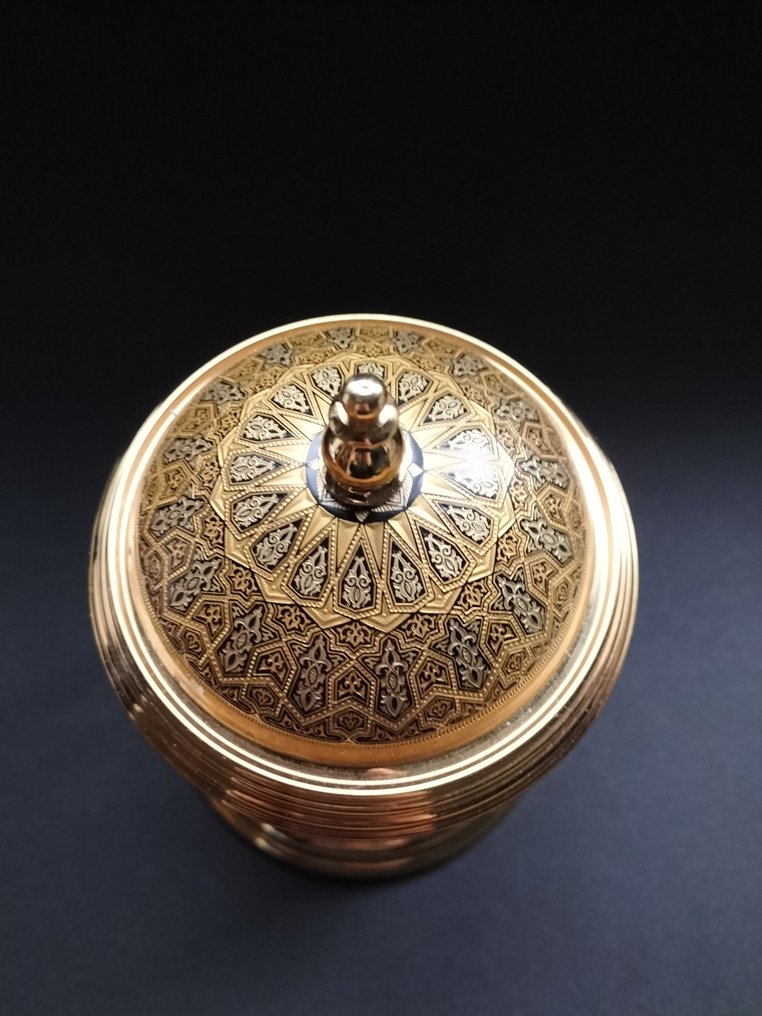 Desk clock - Credansa (Credansa S.A.) Hollywood Regency - 24kt gold - 1980-1990 - Damascene watch Toledo #4.3