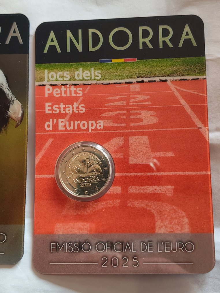 Andorra. 2 Euro 2025 "Bearded" + "Small States Games" (2 coincards)  (Ingen reservasjonspris) #2.1