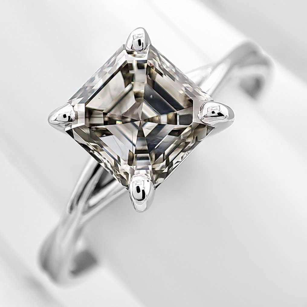 沒有保留價 - 戒指 - 14 克拉 白金 -  1.53ct. tw. 鉆石 (天然彩色) #1.0