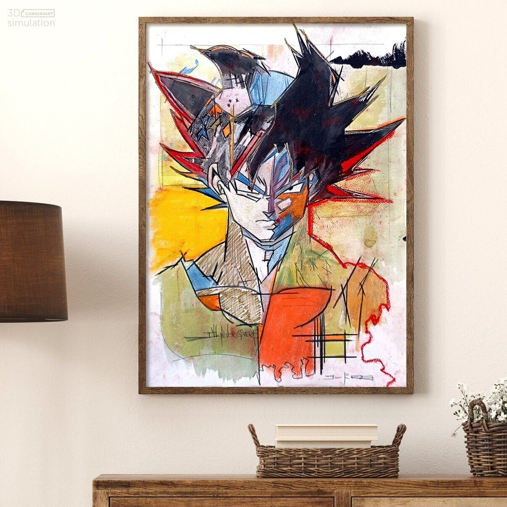 Kodo88 – Original Mixed Media Artwork - Son Goku: 決してあきらめない - Hand Signed #2.1