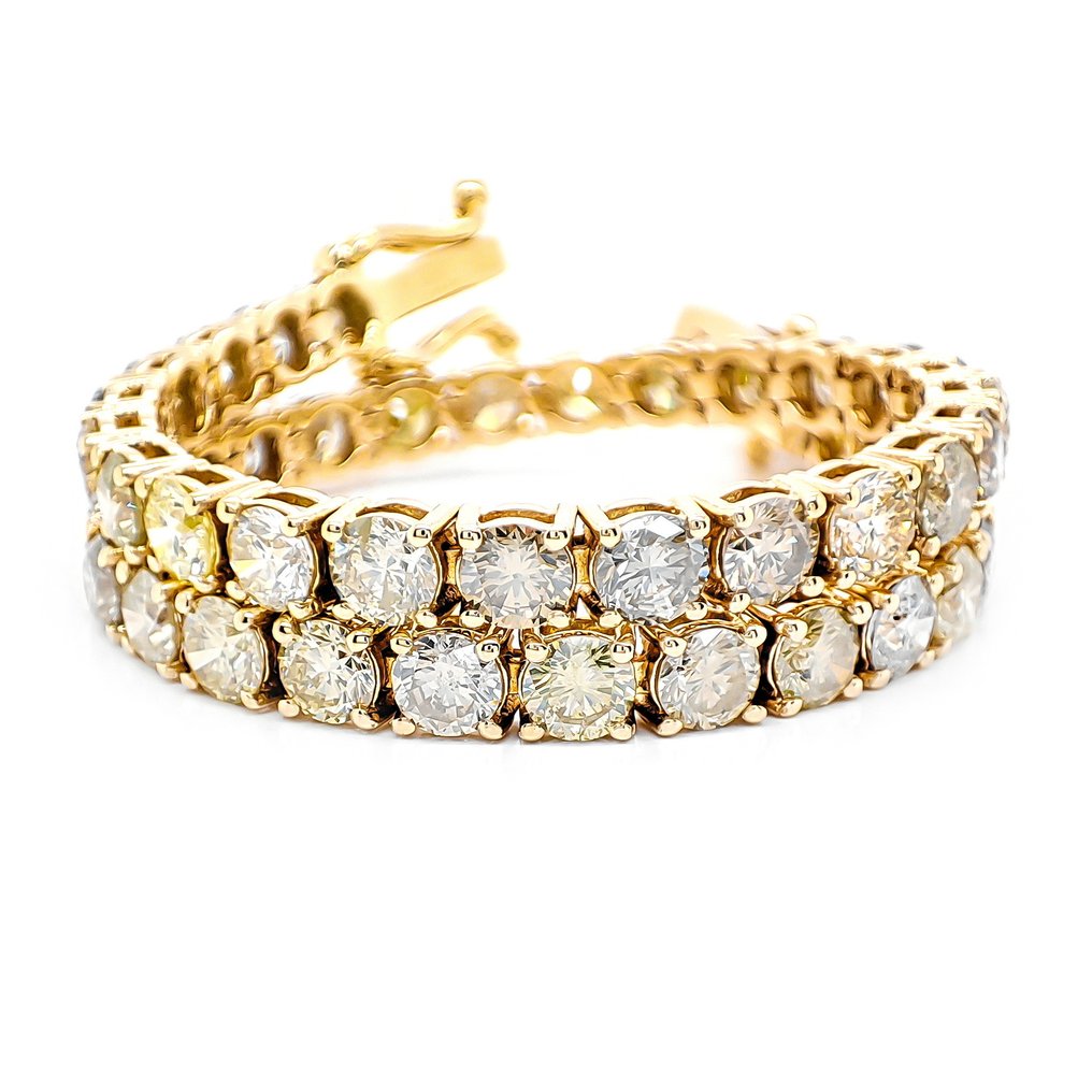 沒有保留價 - 手鈪 - 14 克拉 黃金 -  8.12ct. tw. 鉆石 (天然) #1.0