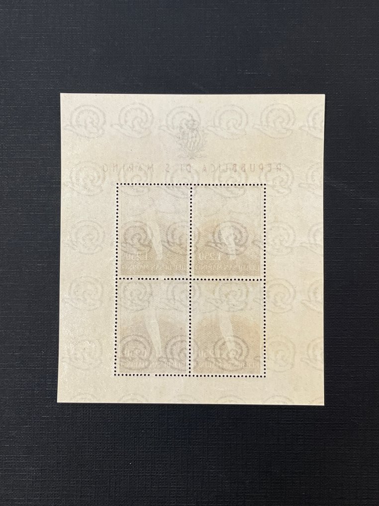 圣玛利诺 1955 - 圣马力诺体操运动员L. 250张新的一叠、完好无损的橡皮纸。 - Sassone N.17 #1.0