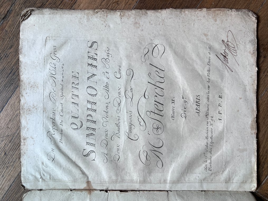 Johann Franz Xaver Sterkel (1750–1817) - Six Symphonies – Œuvre XI – Violino Primo - 1788 #2.1