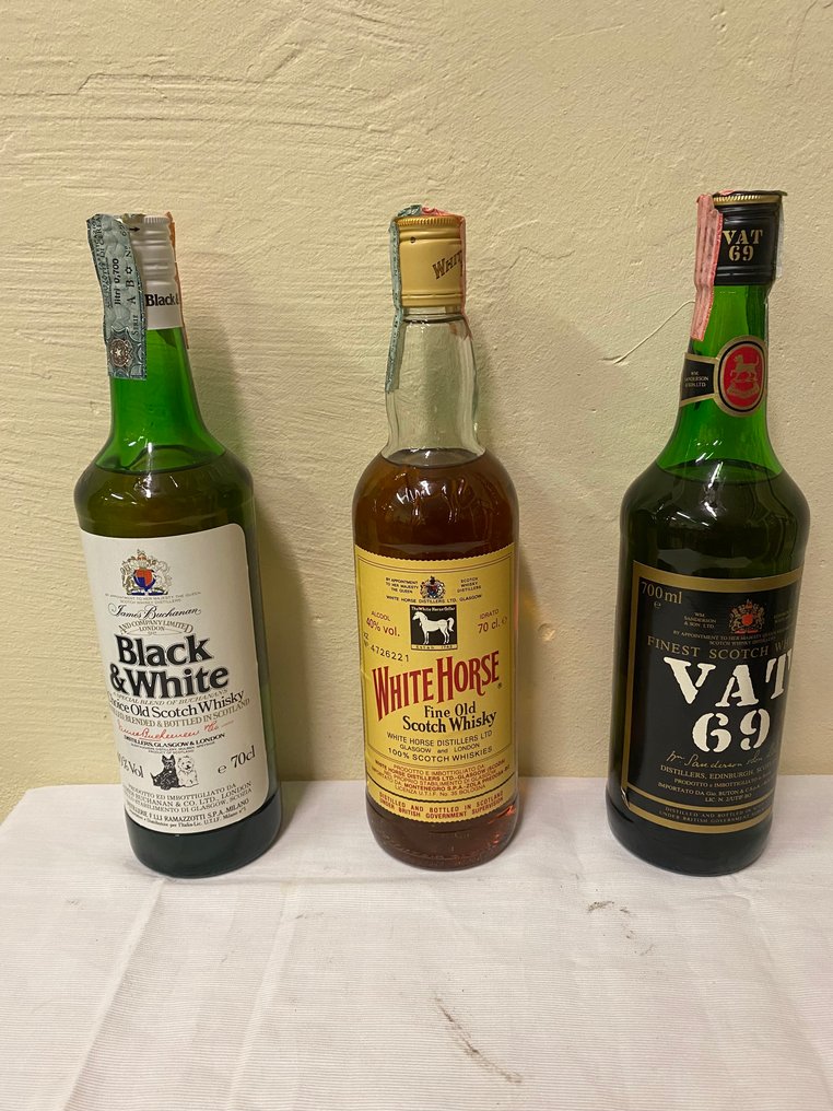 Black & White + White Horse + Vat 69  - 70 cl - 3 flaskor #1.0