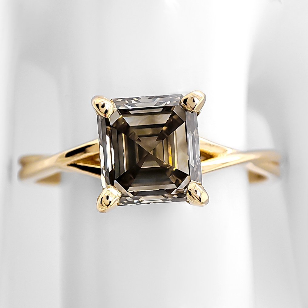 χωρίς τιμή ασφαλείας - Δαχτυλίδι - 14 καράτια Κίτρινο χρυσό -  1.43ct. tw. Διαμάντι (Φυσικού χρώματος) - Πιστοποιητικό IGI #1.0