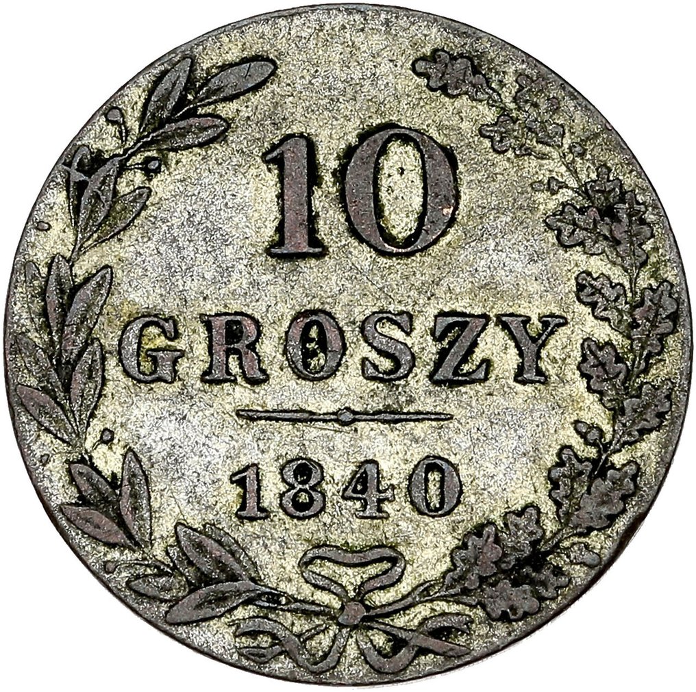 Poland. Nicholas I. 10 Groszy 1840 MW / Congress Kingdom  (No reserve price) #1.0