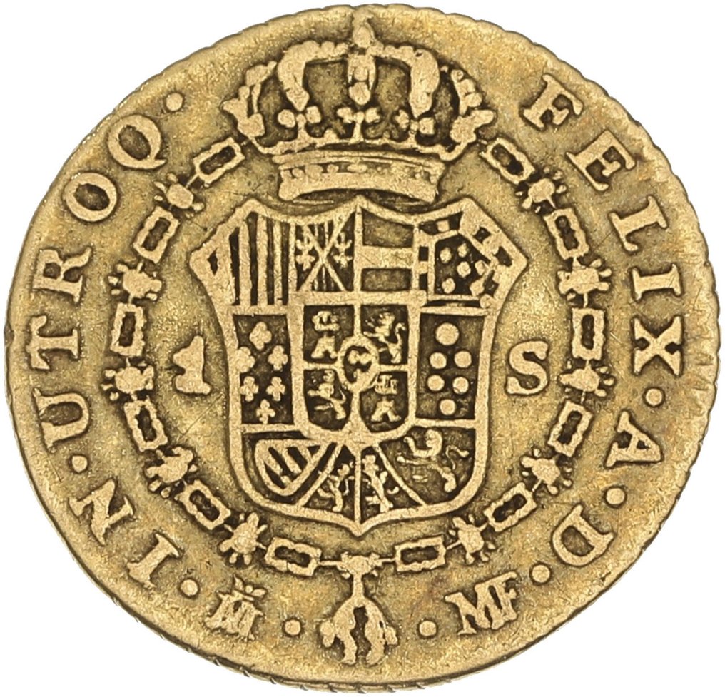 西班牙. 卡洛斯四世. 1 Escudo 1798 Madrid MF #1.0