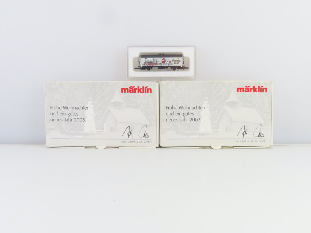 Märklin Z - 31680/80003 - Model train freight carriage (3) - 2x 2-axle goods wagon with Remmershuis with real glass boiler 'Glühwein' and 1x refrigerated wagon #1.0