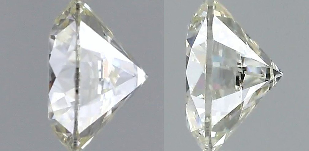 No reserve price - 2 pcs Diamond  (Natural)  - 0.70 ct - Round - H - VVS2 - International Gemological Institute (IGI) - *Matching Pair* *EX VG* #1.0
