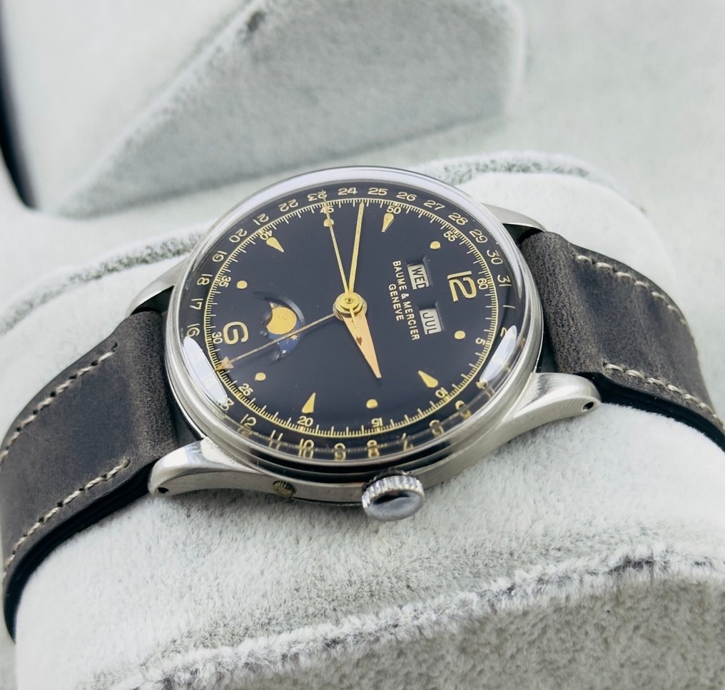 Baume & Mercier - Triple Date Moonphase - No reserve price - Cal.Valjoux 90 - Men - 1960-1969  #4.3
