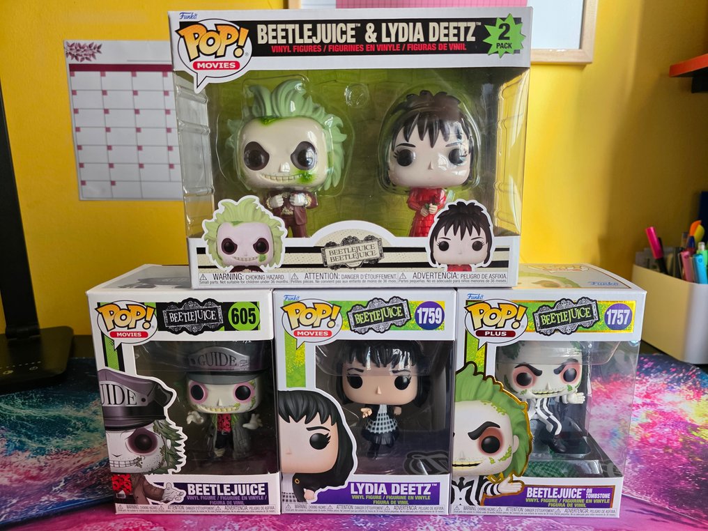 Funko  - Funko Pop Beetlejuice & Lydia Deetz 2-Pack; Beetlejuice (Guide) 605; Lydia Deetz 1759; Beetlejuice on - 2010-2020 - Ισπανία #1.0