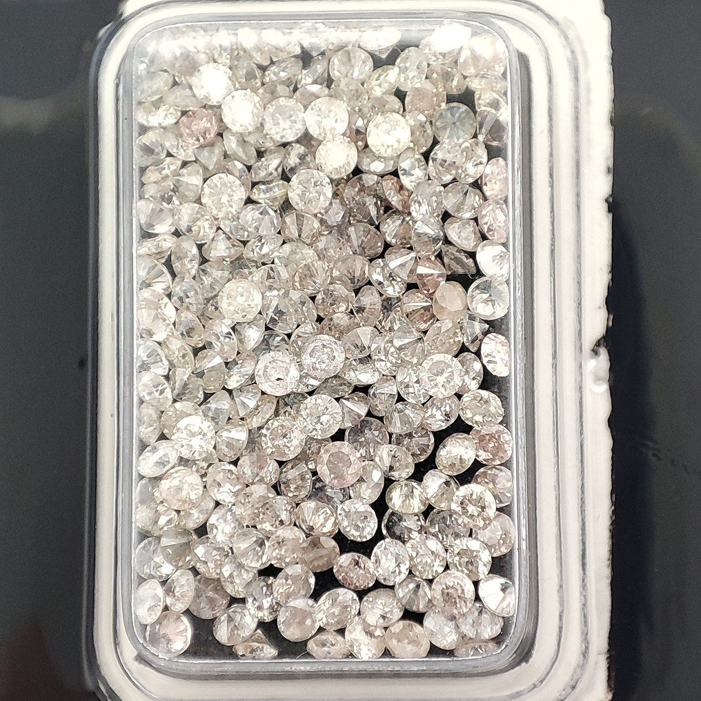 χωρίς τιμή ασφαλείας - 191 pcs Διαμάντι  (Φυσικού χρώματος)  - 4.15 ct - Στρογγυλό Καφετί Ροζ - SI1 - Gemmological Centre Israel (G.C.I.) #1.0