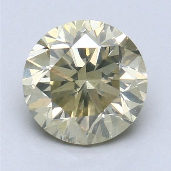1 pcs Diamant (Couleur naturelle) - 1.71 ct - Rond - Fancy Vert Jaune - SI2 - International Gemological Institute (IGI) #1.0