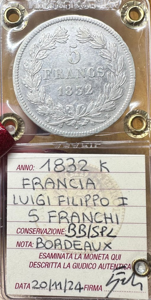 France. Louis Philippe I. 5 Francs 1832-K, Bordeaux  (No reserve price) #2.1