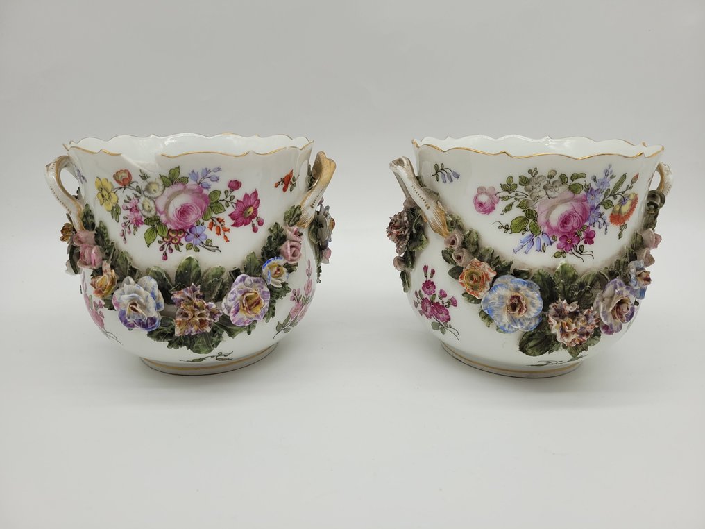 Samson - Flower pot (2) - Porcelain, Glaze #3.2