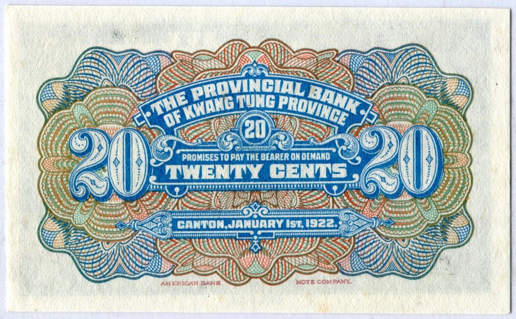 China. - 20 cents 1922 - Pick S-2407a  (No reserve price) #4.3