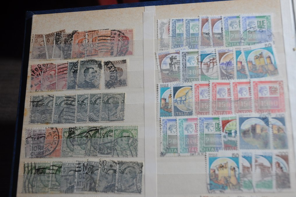 意大利、梵蒂冈和圣马力诺  - 一批货物，包括收藏品、数量、系列等，分布在多个库存簿和一本相册（232）。 #4.3