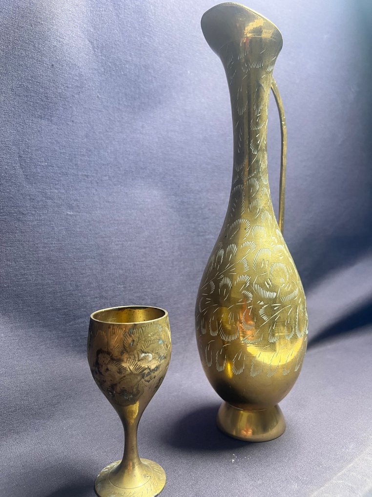 Bestik sæt - Kobber - Udsavet blomster-messing #4.3