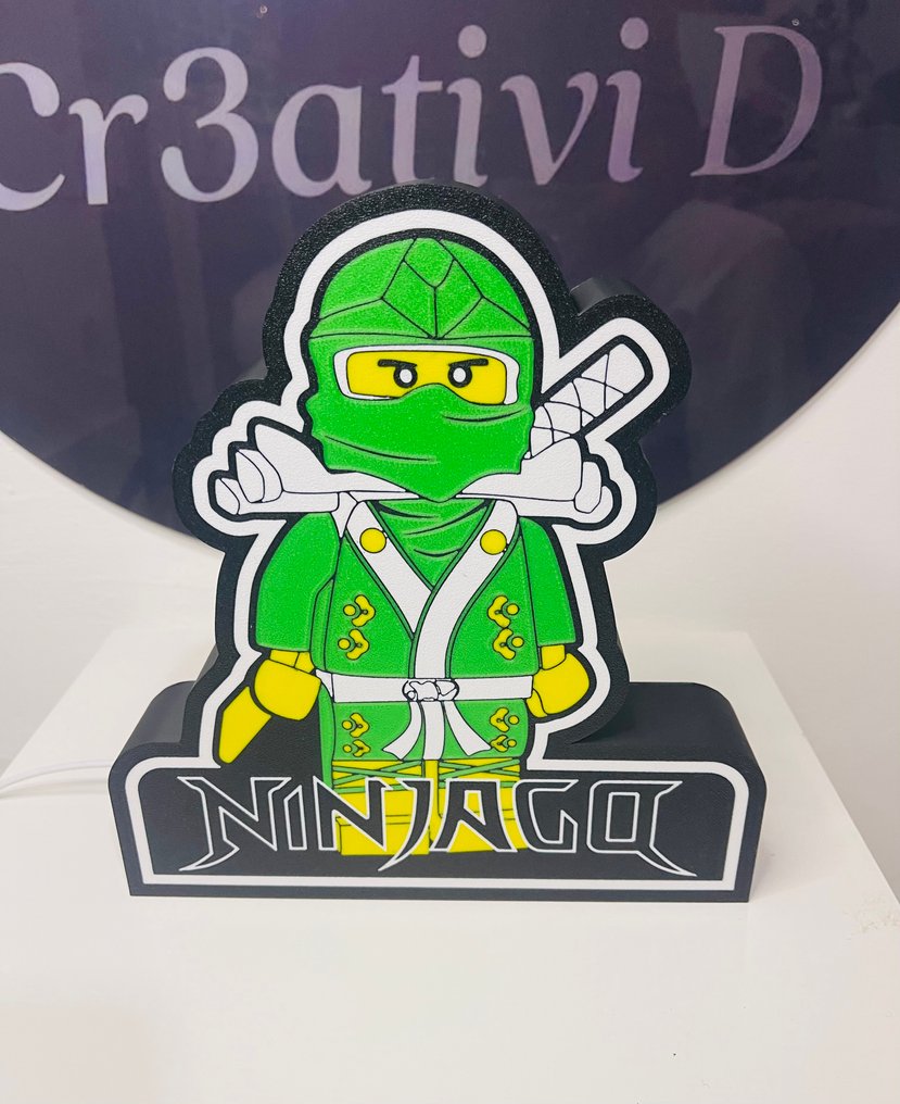 定制发光标志——绿色忍者灵感角色——意大利制造 - Cr3ativid - 燈箱 - 塑料 #2.1