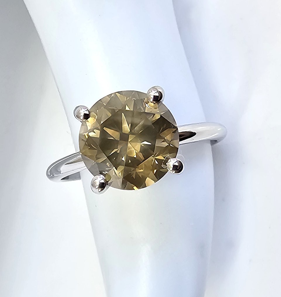 没有保留价 - 戒指 - 14K包金 白金 -  3.04ct. tw. 钻石 (天然) - 钻石 - 花哨的棕色、黄色 #3.2