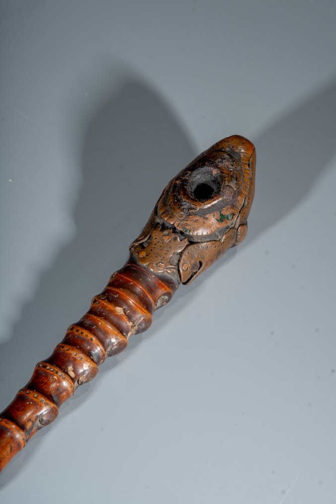 Pfeife - Bambus, Kupfer, Ein feines Bambusrohr mit graviertem Kupferüberzug. #1.0