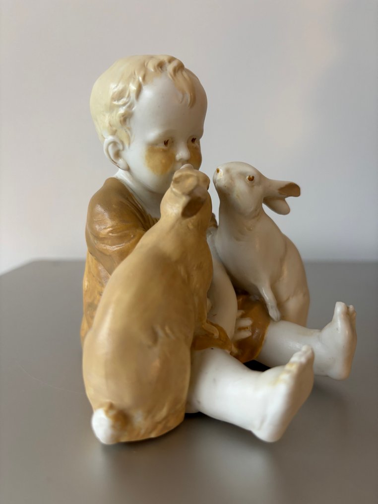 Heubach - Γλυπτό, Pianobaby - 11 cm - Μη εφυαλωμένη πορσελάνη - 1910 #2.1