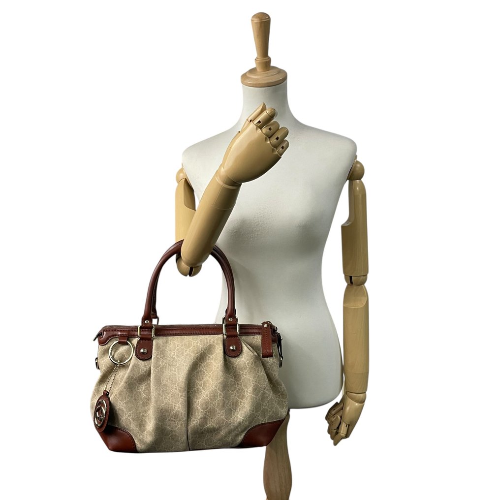 Gucci - Sukey Diamante Canvas Handbag with Interlocking G Charm - Tote táska #3.2