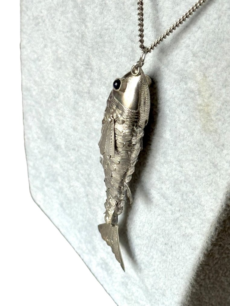 Senza prezzo di riserva - Collana con ciondolo Argento Pietra preziosa sintetica - Saffier #4.3