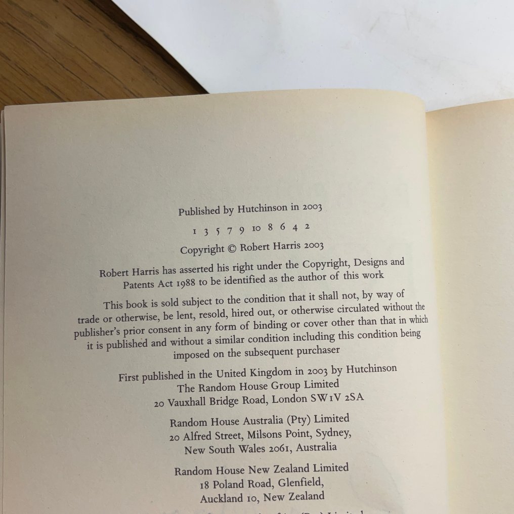 Signed; Robert Harris - Pompeii (signed UK Uncorrected Proof copy) - 2003 #2.1